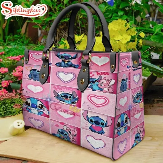 Lilo and Stitch Leather Handbag, Stitch Lovers Leather Bag Gift