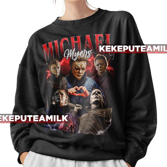 Michael Myers Sweatshirt, Halloween Vintage 90s Poster Graphic, Limited Unisex Crewneck, Horror Movie Fan Gift, Halloween Costume Apparel,