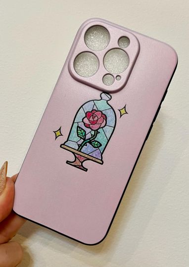 Beauty and the Beast Rose inspired IPhone15 Pro Case.