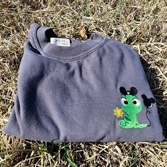 Pascal Rapunzel Embroidered Shirt or Sweatshirt, Disney Tangled Cute Embroidery, Shirt for Disneyland or Disneyworld, Gift For Disney Lover