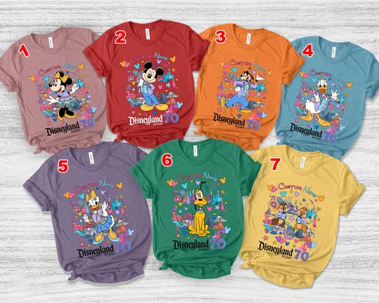 Disneyland 70th anniversary shirt/Mickey & friends Disneyland castle Platinum Celebration 1955-2025 Shirt/WDW Matching Family Tee OHP507