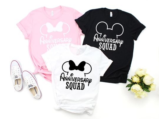 Disney Anniversary Squad Shirt, Anniversary Disney Matching  Shirts, Anniversary Family Disney Trip , Wedding Anniversary Shirt, Couples Tee