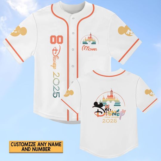 Discover Personalized Disney 2025 Baseball Jersey, Disney Mickey and Friends Jersey Shirt, Disney Trip Family Baseball Shirt