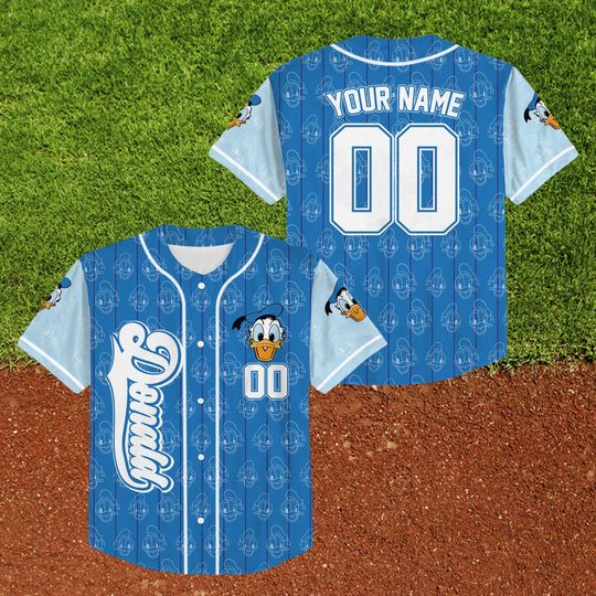 Custom Disney Donald Duck Baseball Jersey, Personalize Name and Number Donald Duck Jersey, Family Matching Outfits, Micky and Friends Jersey