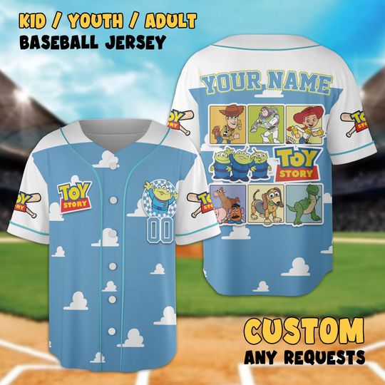 Discover Custom Disney Toy Story Aliens Baseball Jersey, Kids, Youth, Adult Disney Baseball Jersey Team Outfit Pixar Toy Story Gift For Fan