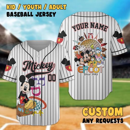 Epcot Center Mickey Baseball Jersey, Disney Epcot International Festival of the Arts 2025 Matching Tee, WDW Resort Family Holiday, Birthday