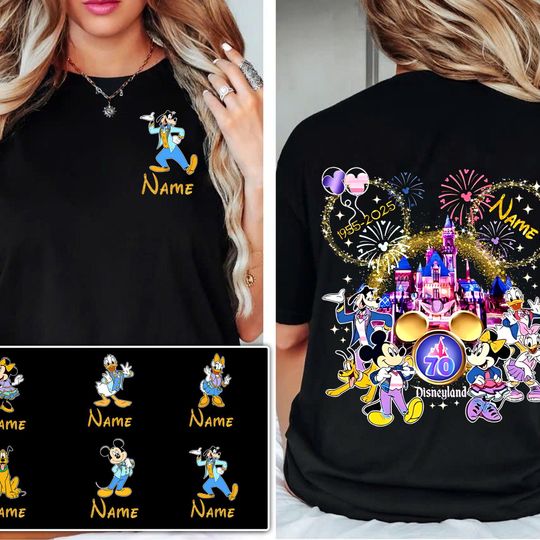 Discover Retro Mickey & Friends Disneyland 70Th Anniversary Shirt, Disneyland 70 Years Of Magic Tshirt, Disneyland Holiday Vacation Trip Gift Tee