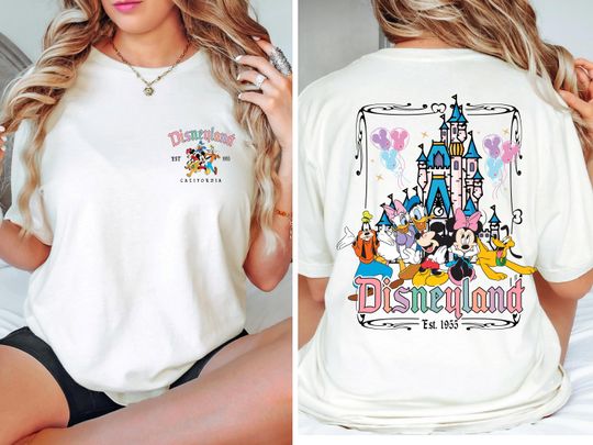 Discover Disneyland Magic Kingdom California T Shirt, 2 Sided WDW Est. 1955 Shirt, Magicworld Mickey And Friends Shirt Est. 1955 California Tee