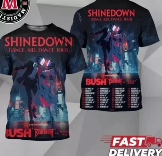 shine down Dance Tour 2025 With Bush X Beartooth X Morgan Wade 3D T-Shirt