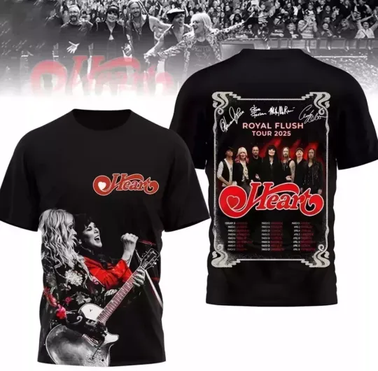 Discover Heart Royal Flush Tour 2025 3D T-Shirt