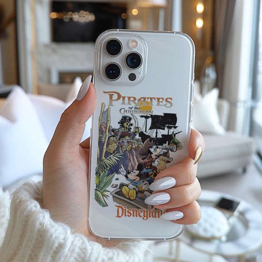 Discover Disney Pirates Of The Caribbean Mickey's Friends Funny Famous Cartoon Character Figure Phone Case a796