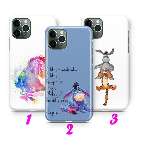 EEYORE 2 iPhone 11 12 13 14 15 16 Pro / Max / Mini / Plus Case Cover inspired by Disney Cartoon Sad Donkey I-aah Winnie Pooh Easel Tigger