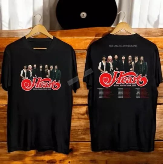 Heart Band Royal Flush Tour 2025 Concert T-Shirt