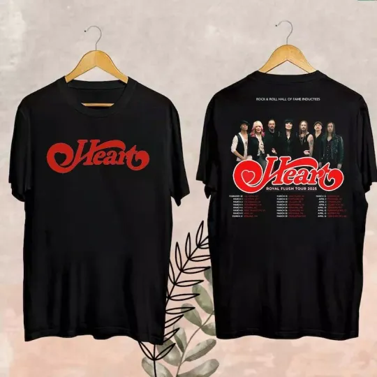 Discover 2025 Heart Band Royal Flush Tour T-Shirt, Rock Band Heart 2025 Tour Shirt