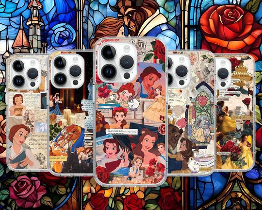 Princess Belle Beauty and the Beast Phone Case for iPhone 16 15 14 13 Pro Max Plus Mini