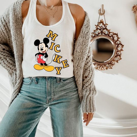 Disney Mickey Racerback, Disney Tank for Women, Mickey Outfit For Disney Trip, Mickey Top, Disneyworld Mickey Tank
