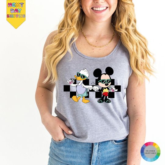 Discover Mickey Mouse and Donald Duck Fist Bump Tank Top, Disney Best Friends Tee, Disneyland BFF Trip, Disney Bestie Tank Top, Disney Summer Tee