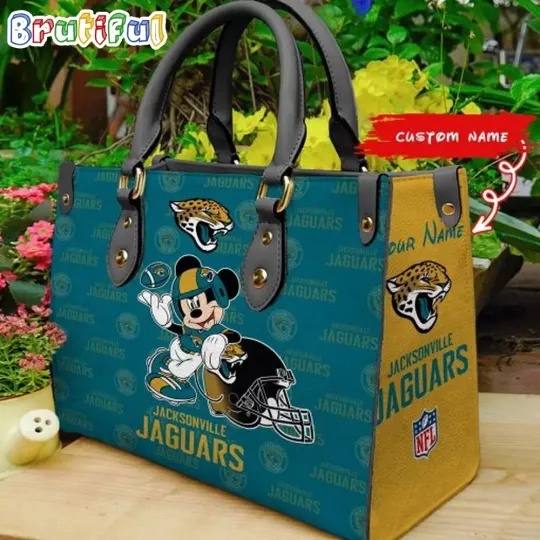 Personalized Jacksonvilless Team Jaguarss Football Bag, Leather Handbag