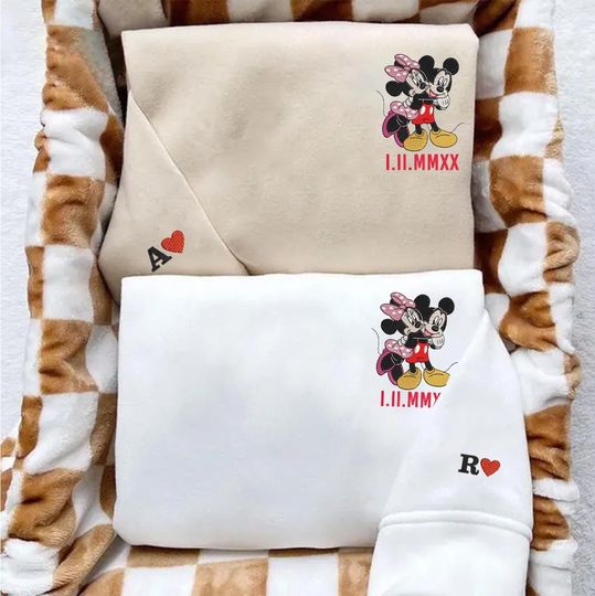 Discover Custom Couple Valentine Embroidered Sweatshirt, Cute Couple Embroidery Sweatshirt, Matching Couple Shirt, Xoxo Valentine Sweatshirt