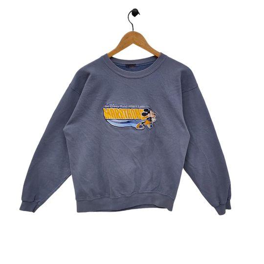 Discover Y2K Walt Disney World Marathon 2001 Vintage Embroidery Mickey Mouse Sweatshirt Sweater Disney Cartoon Jumper Pullover Crewneck Size M