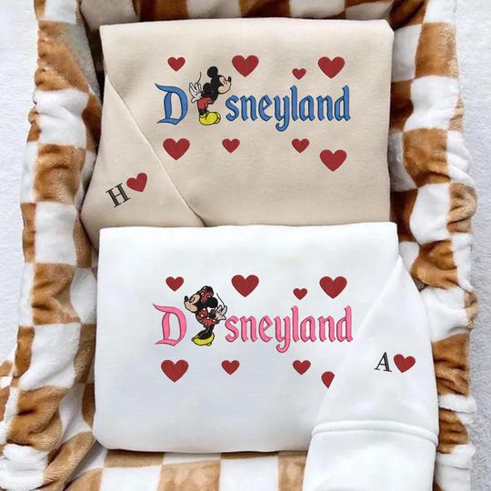 Discover Couple Valentine Embroidered Sweatshirt, Valentine Locket Embroidery Sweatshirt, Mouse and Friends Valentine Shirt, Couple Valentine Gifts