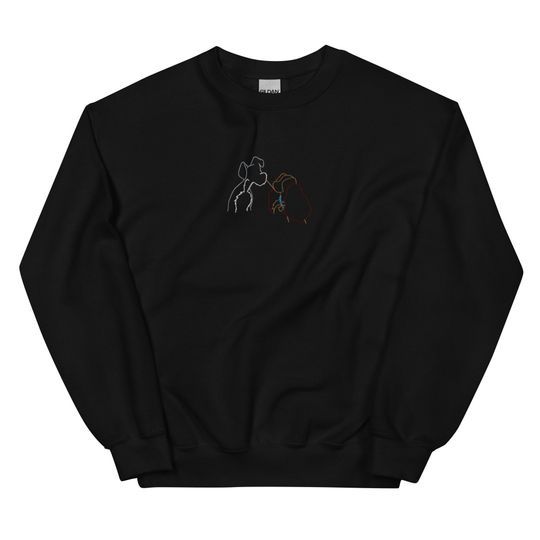 Sweethearts - Lady & the Tramp - Embroidered Crew Neck Sweater (Unisex)