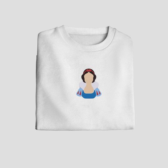 Princess Snow White Embroidered Sweatshirt | Embroidered Crewneck | Sweatshirt | Gift for Women | Embroidered Hoodie