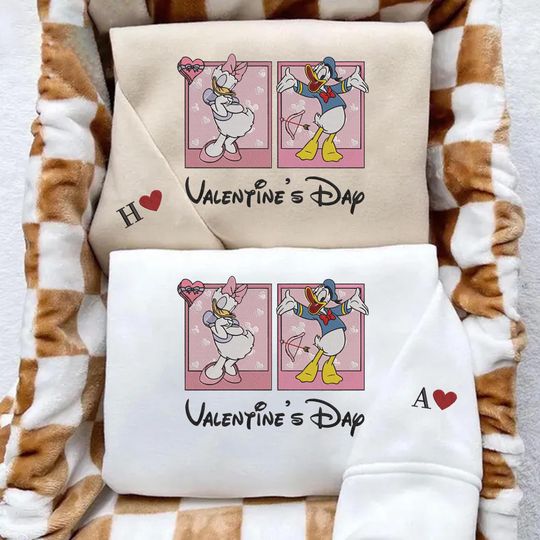 Couple Valentine Embroidered Sweatshirt, Personalized Couple Embroidery Sweatshirt, Couple Matching Shirts, Couple Valentine Gifts
