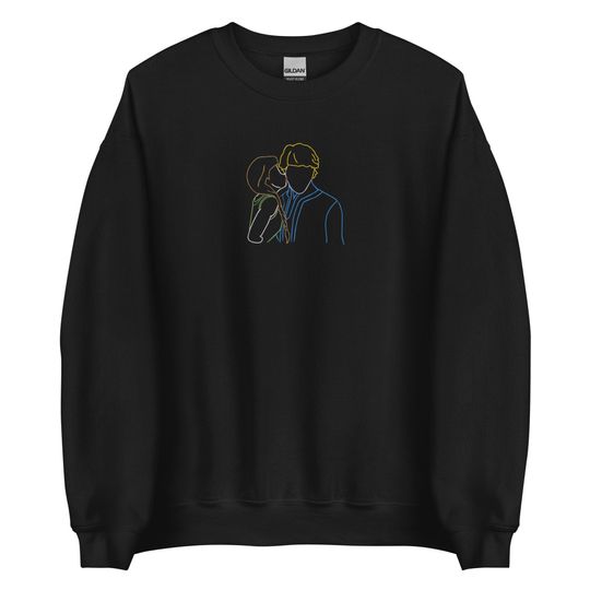 Sweethearts - Anna & Kristoff - Embroidered Crew Neck Sweater (Unisex)