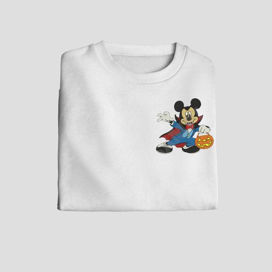 Discover Vampire Mickey Embroidered Sweatshirt | Embroidered Crewneck | Sweatshirt | Gift for Women | Embroidered Hoodie