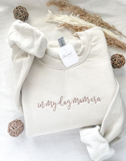Discover In My Dog Mom Era Embroidered Sweatshirt