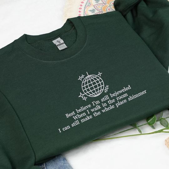 Discover Custom Text Embroidered Sweartshirt, Bejeweled Embroidered Shirt, Personalized Women Y2K Style Embroidered Crewneck, I'm The Problem