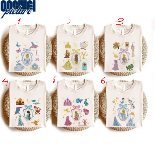 Magic Kingdom Embroidered Jumper, Cartoon Princess Embroidered Sweatshirt, Princess Icon Embroidered Sweaters, Girl Trip Shirt