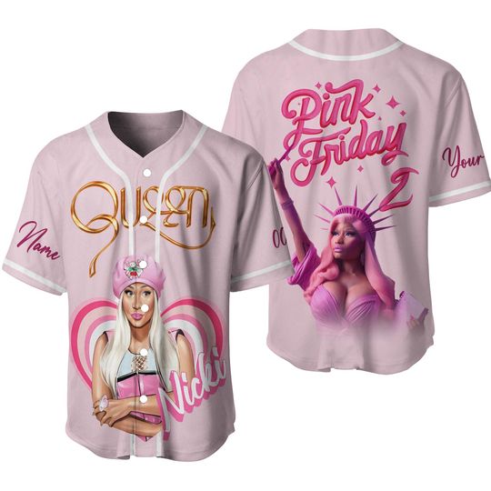 Nicki Minaj GAG City Pink Friday Queen 2024 Personalized Pink Baseball Jersey