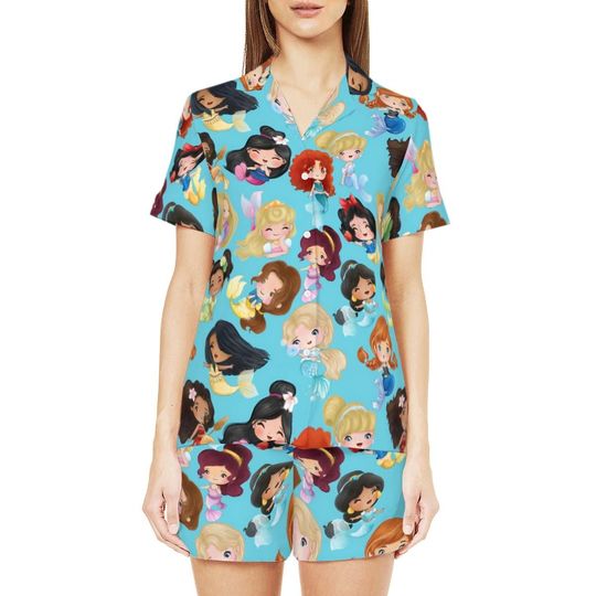 Princess Mermaid Pajama Set , Princess Lounge and Sleep Vibes | Mulan to Rapunzel