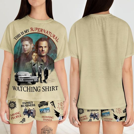 Vintage Supernatural Tshirt And Short, Retro Dean Winchester Shirt, Actor Homage Tee, Winchester Brothers Pajamas Set, Gift For Fan