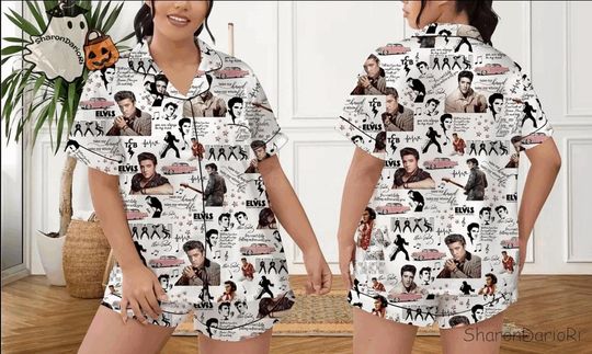 Vintage ElvIs Pajama Set  Rock and Roll Nightwear
