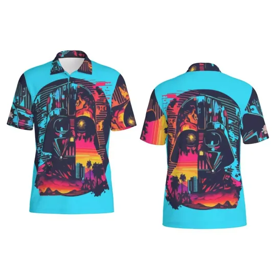 Discover Retro Sunset Darth Vader Guardians Of The Galaxy Character Polo Shirt