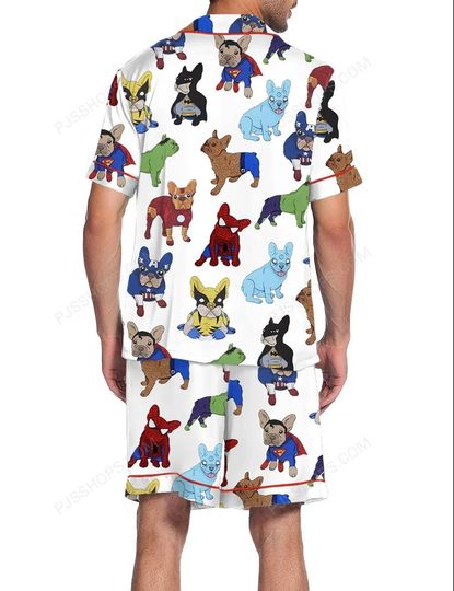 French Bulldog Superhero Pajama Set  Silky Smooth Sleepwear with Bold, Playful Designs