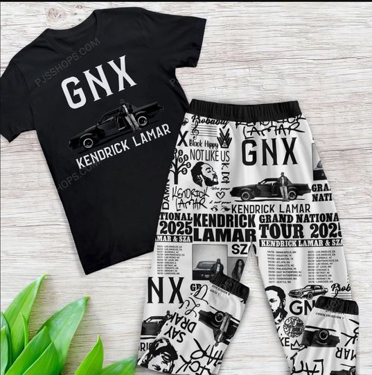 Kendrick Lamar Tour Pajamas Set  Cozy Graphic Rap Sleepwear for Music Fans