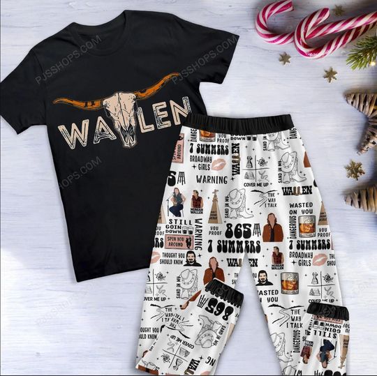 Wallen Western Pajamas Set, Personalized Family Pajamas, Family Christmas Pajamas Set.