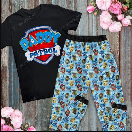 Daddy Patrol Pajamas Set, Patrol Father's Day Pajamas Set, Paw Patrol Family Pajamas For Adult And Kids