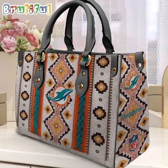 Discover Miami Football Team Dolphinss Leather Handbag Gift