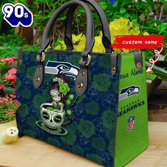 Discover Personalized Seattle Football Team Seahawkss Leather Handbag Gift
