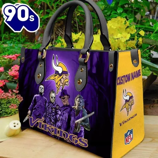 Personalized Minnesota Football Team Vikingss Leather Handbag Gift