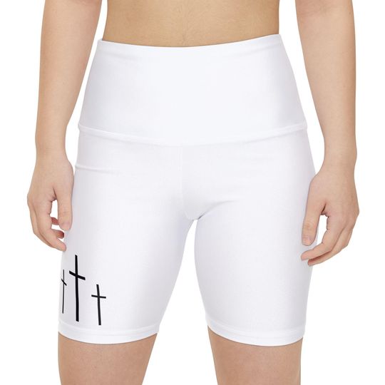 Women's Cross Workout Shorts (AOP) | Christian workout shorts | Christian Clothes | Biker shorts | Christian gift