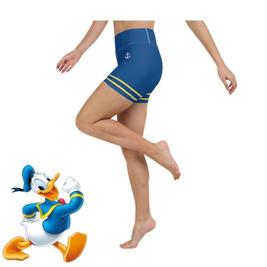 Womens Yoga Shorts Donald Duck Sailor Disney running shorts activewear costume run disney workout