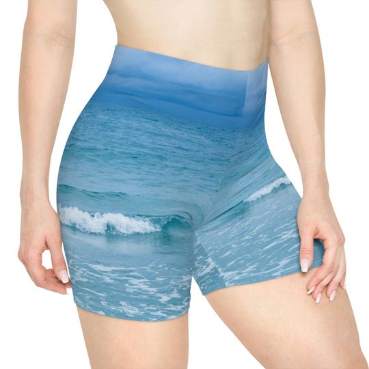 Women's Bike Shorts Paradise Blue Garden