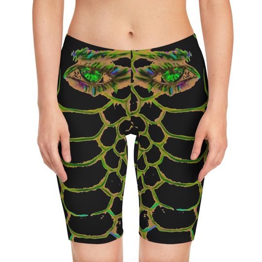 Watcher Shorts, Women's Cycling Shorts, Biking Bottoms, Graphic Print Athletic Wear, Fitness Apparel