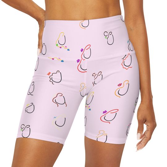Princess Aesthetic High Waisted Yoga Shorts (AOP)